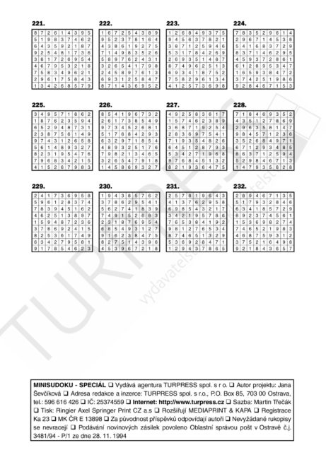 MINI SUDOKU klasické Turpress Super luštění