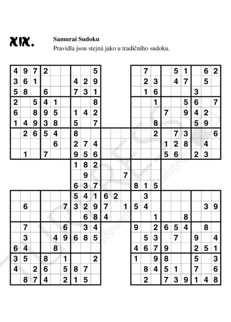 Rodinné výherní SUDOKU SAMURAI SUDOKU Turpress Super luštění