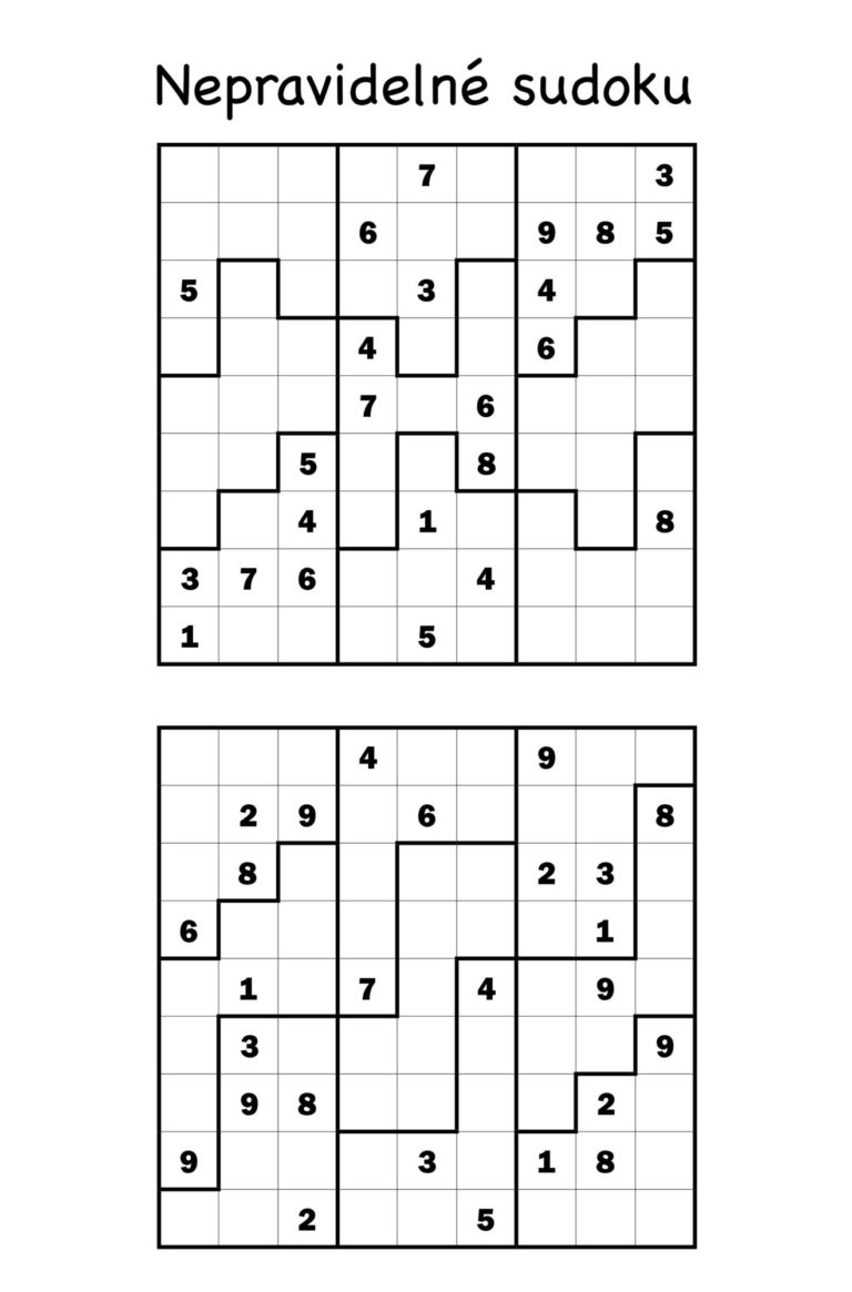 Nepravidelné sudoku Turpress