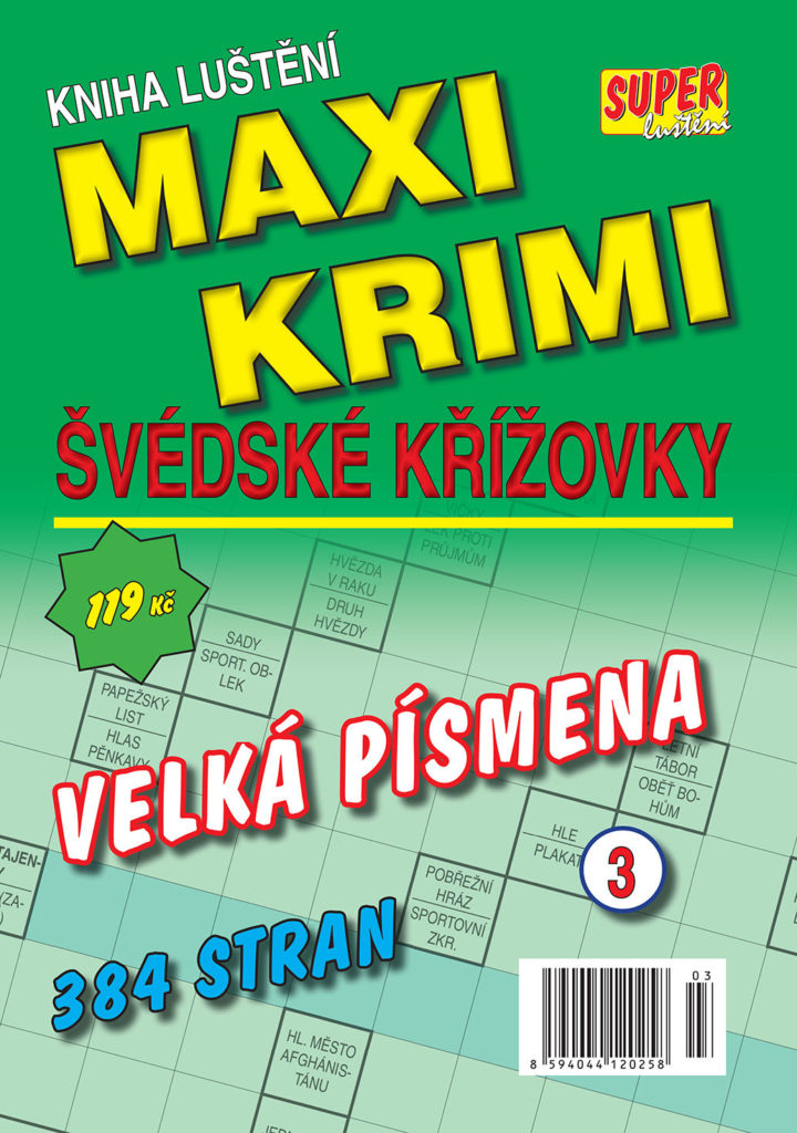 MAXI KRIMAXI KRIMI Kniha luštění švédské křížovkyMI Kniha luštění švédské křížovky