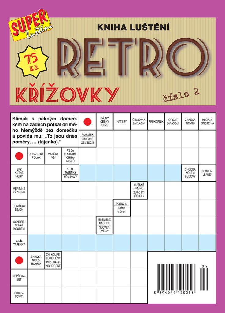 Kniha luštění retro křížovky